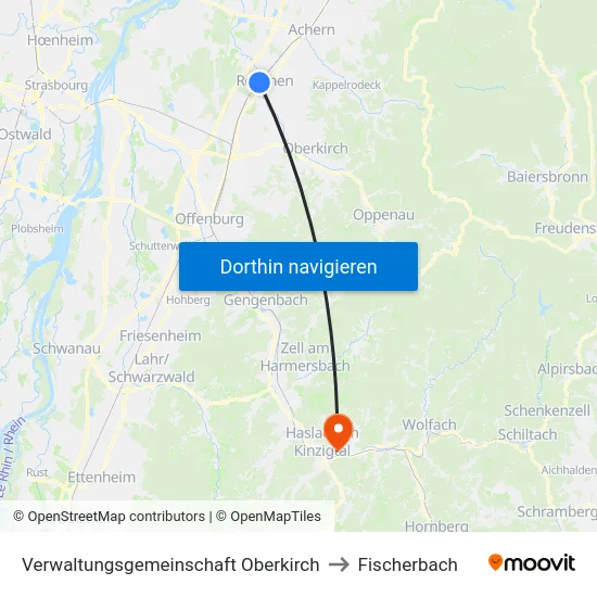Verwaltungsgemeinschaft Oberkirch to Fischerbach map