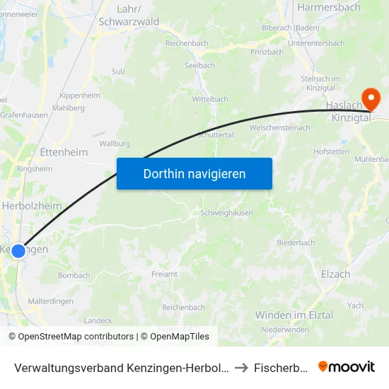 Verwaltungsverband Kenzingen-Herbolzheim to Fischerbach map