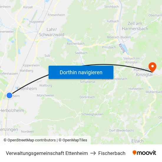 Verwaltungsgemeinschaft Ettenheim to Fischerbach map
