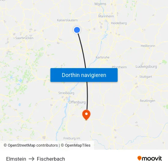Elmstein to Fischerbach map