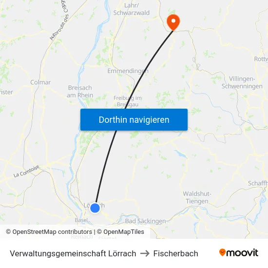 Verwaltungsgemeinschaft Lörrach to Fischerbach map