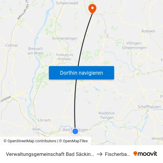 Verwaltungsgemeinschaft Bad Säckingen to Fischerbach map