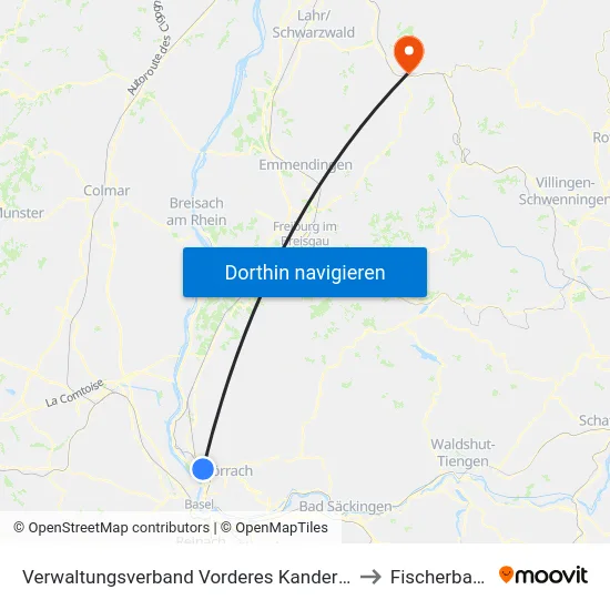 Verwaltungsverband Vorderes Kandertal to Fischerbach map