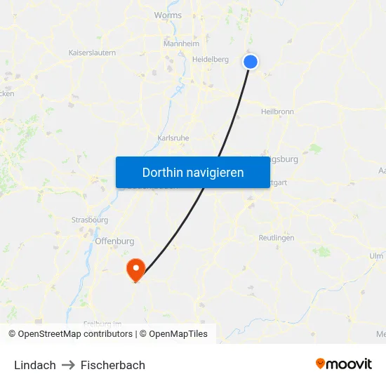Lindach to Fischerbach map