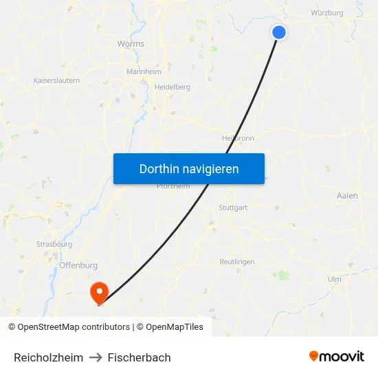 Reicholzheim to Fischerbach map