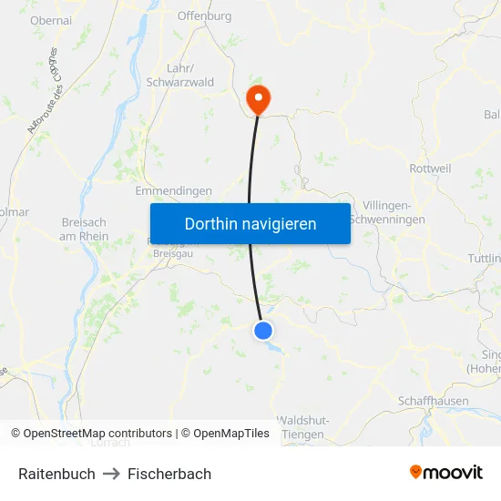 Raitenbuch to Fischerbach map