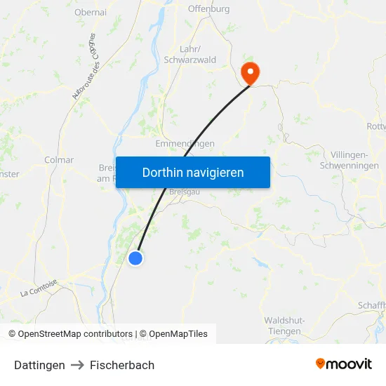 Dattingen to Fischerbach map