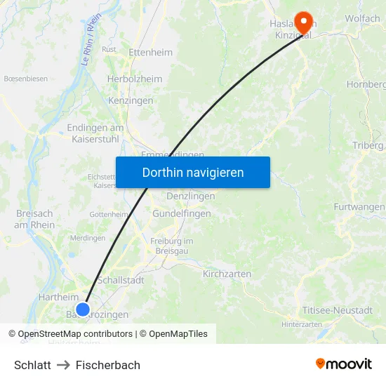 Schlatt to Fischerbach map