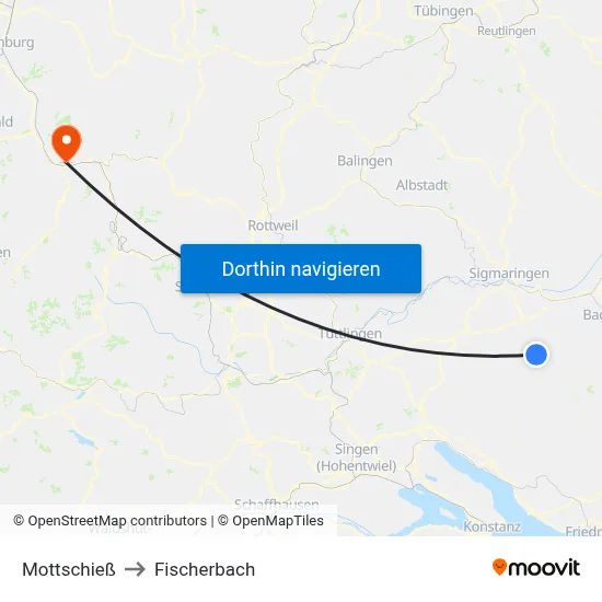 Mottschieß to Fischerbach map