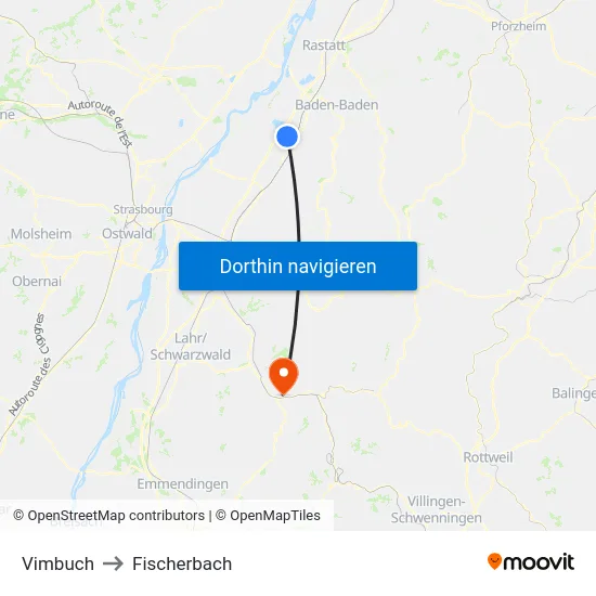 Vimbuch to Fischerbach map
