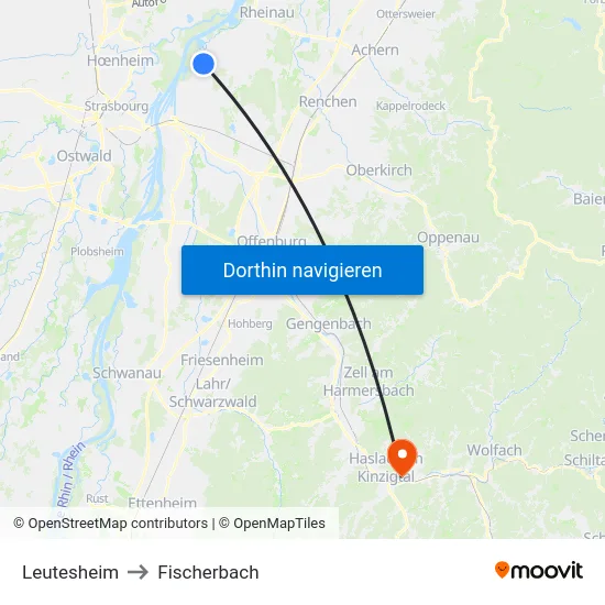 Leutesheim to Fischerbach map