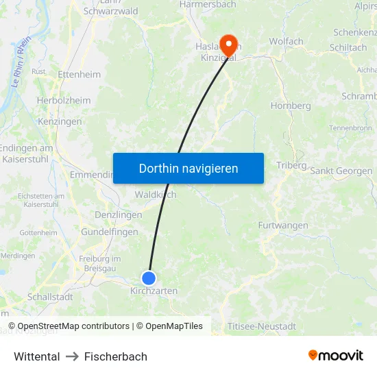 Wittental to Fischerbach map
