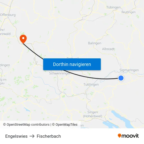 Engelswies to Fischerbach map