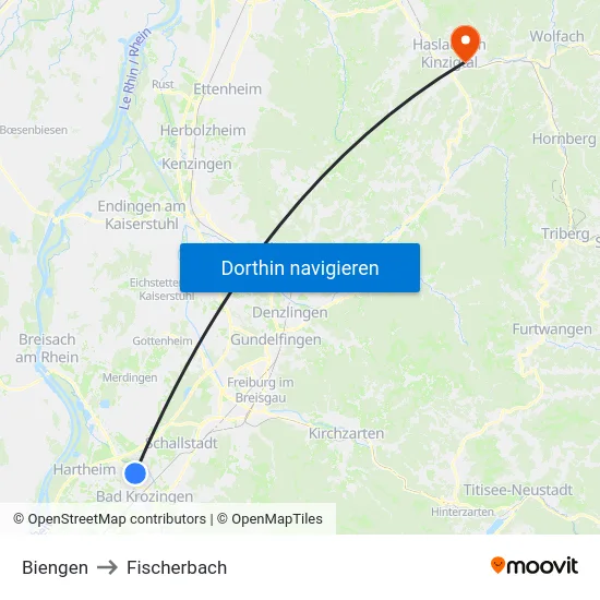 Biengen to Fischerbach map