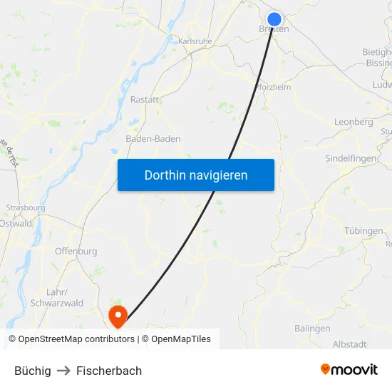 Büchig to Fischerbach map