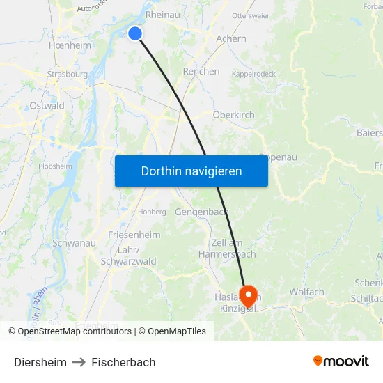 Diersheim to Fischerbach map
