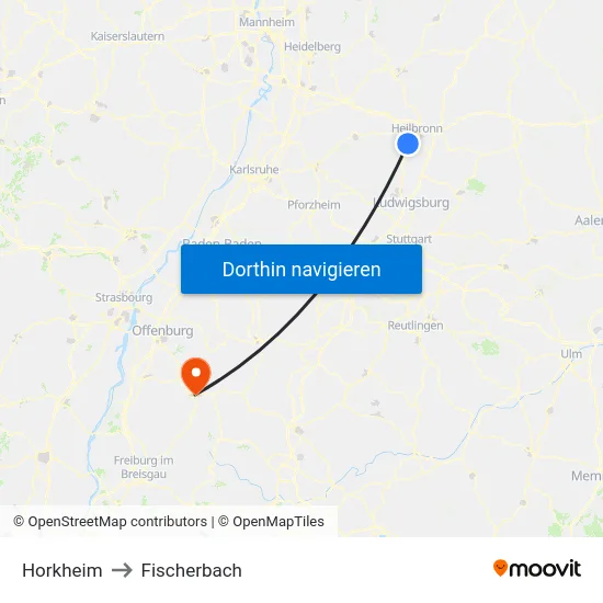 Horkheim to Fischerbach map