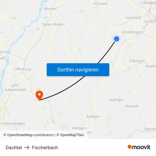 Dachtel to Fischerbach map