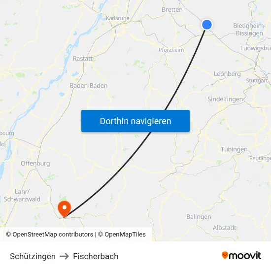 Schützingen to Fischerbach map