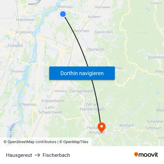 Hausgereut to Fischerbach map