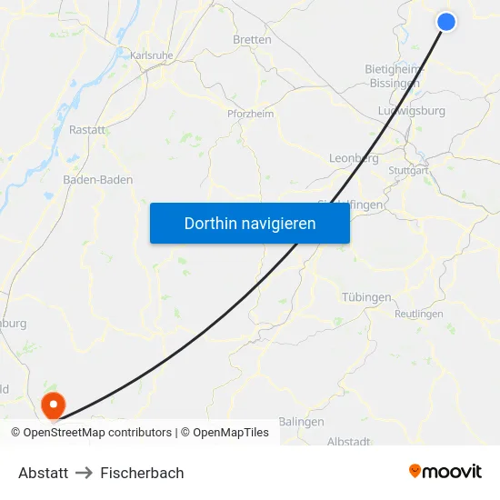 Abstatt to Fischerbach map