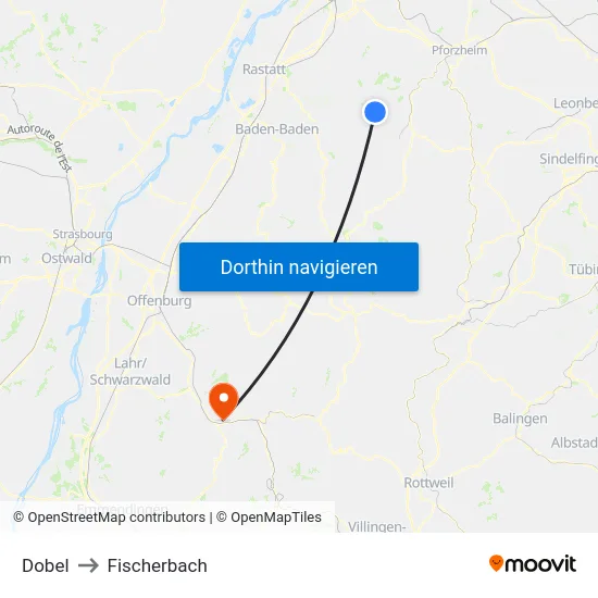 Dobel to Fischerbach map