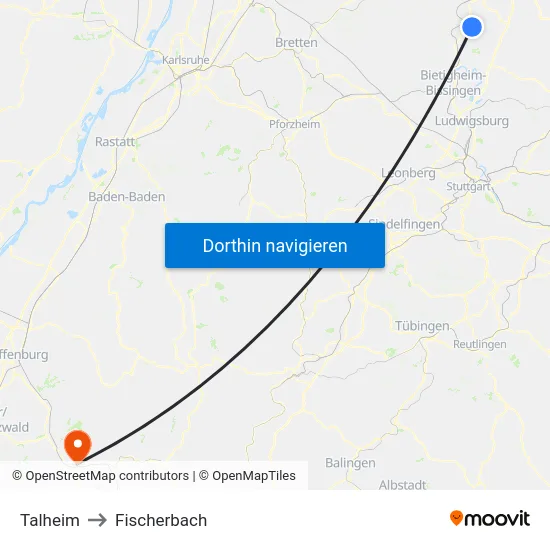 Talheim to Fischerbach map