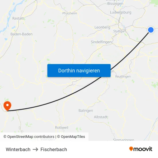 Winterbach to Fischerbach map