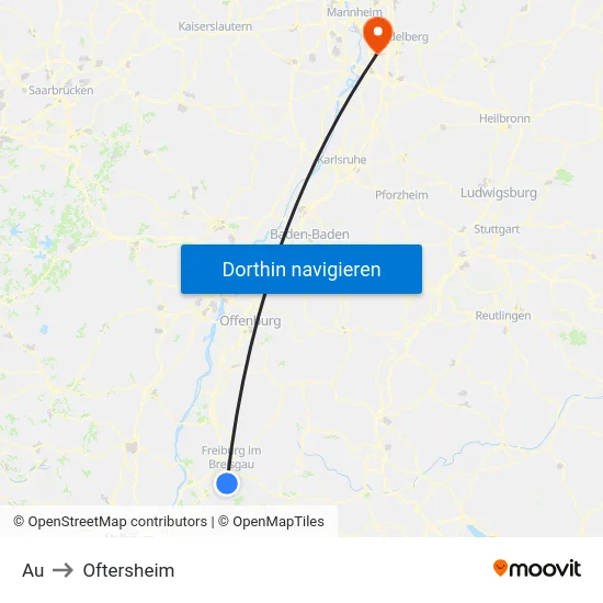 Au to Oftersheim map