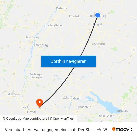 Vereinbarte Verwaltungsgemeinschaft Der Stadt Freiberg am Neckar to Wehr map