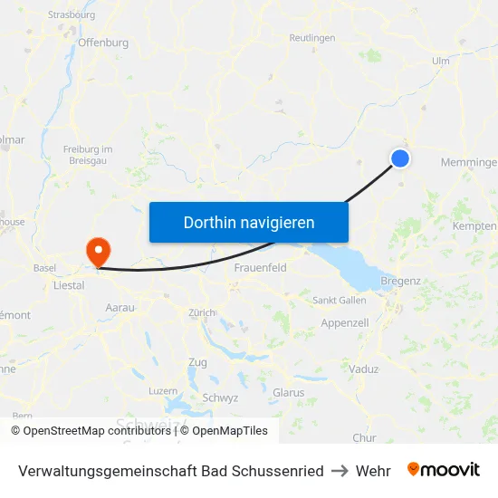 Verwaltungsgemeinschaft Bad Schussenried to Wehr map