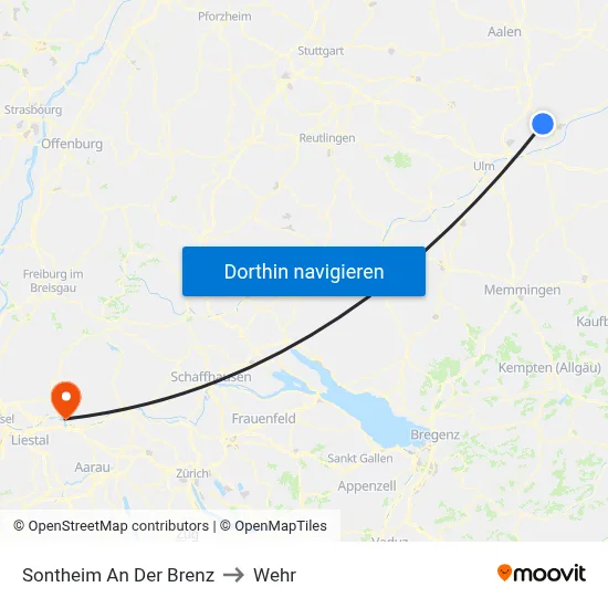 Sontheim An Der Brenz to Wehr map