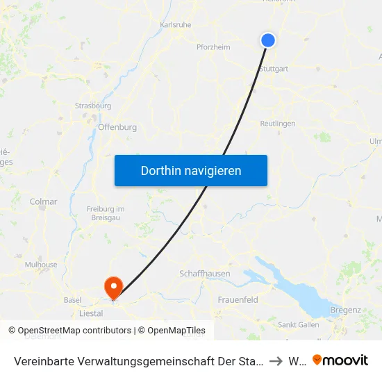 Vereinbarte Verwaltungsgemeinschaft Der Stadt Bietigheim-Bissingen to Wehr map