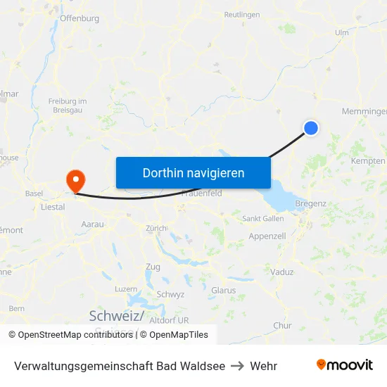 Verwaltungsgemeinschaft Bad Waldsee to Wehr map