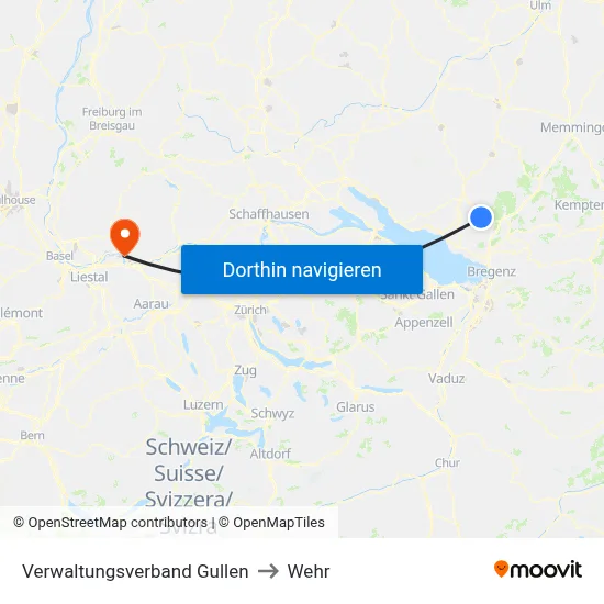 Verwaltungsverband Gullen to Wehr map