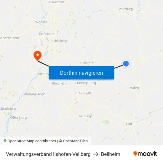 Verwaltungsverband Ilshofen-Vellberg to Bellheim map