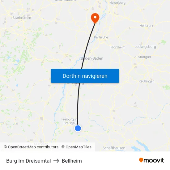 Burg Im Dreisamtal to Bellheim map