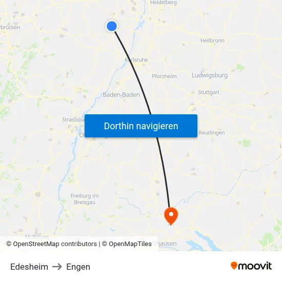 Edesheim to Engen map