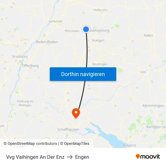 Vvg Vaihingen An Der Enz to Engen map