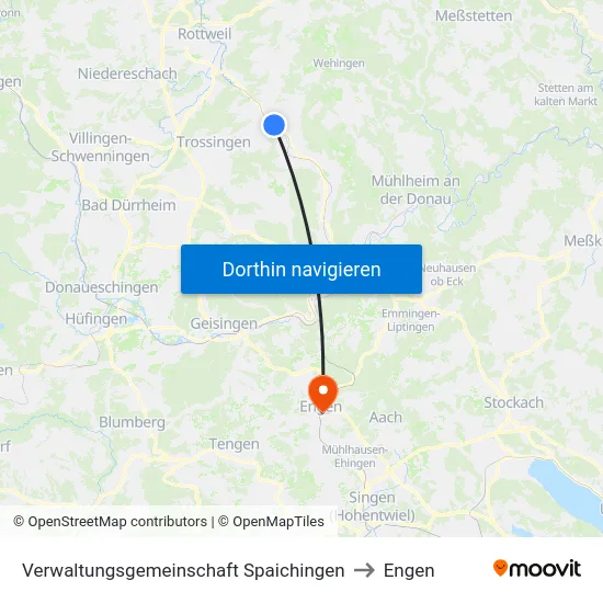 Verwaltungsgemeinschaft Spaichingen to Engen map