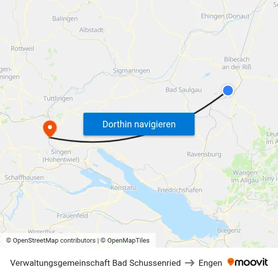 Verwaltungsgemeinschaft Bad Schussenried to Engen map