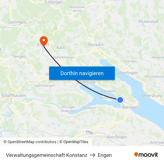 Verwaltungsgemeinschaft Konstanz to Engen map