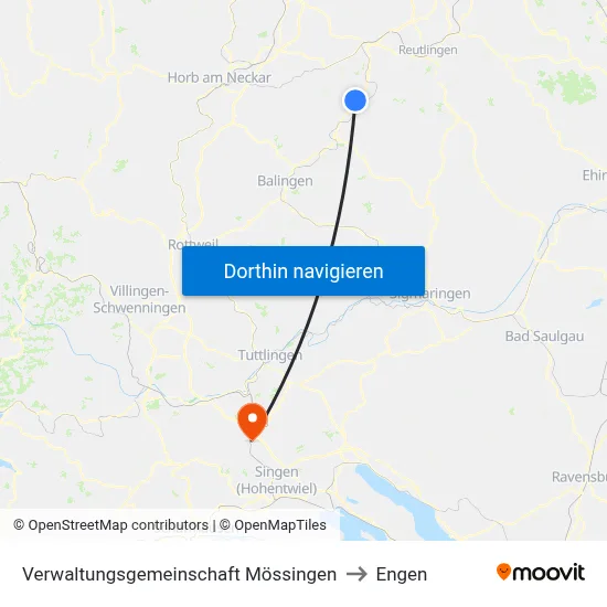 Verwaltungsgemeinschaft Mössingen to Engen map