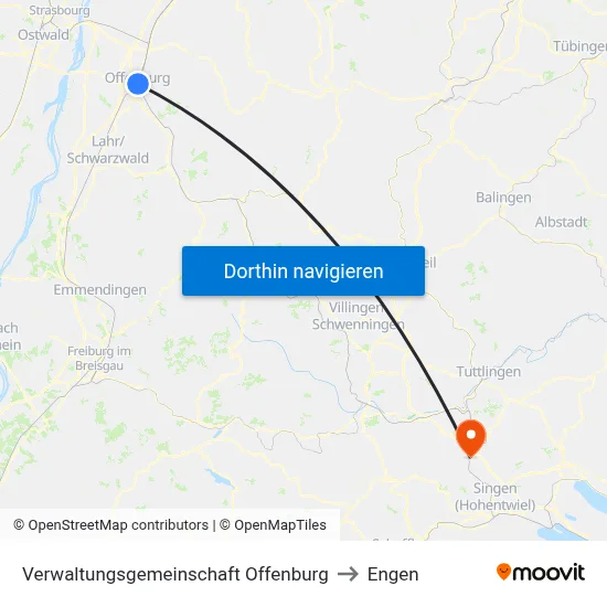 Verwaltungsgemeinschaft Offenburg to Engen map