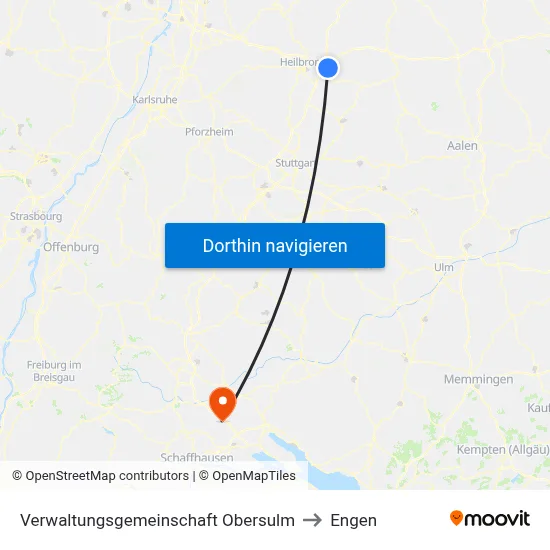Verwaltungsgemeinschaft Obersulm to Engen map