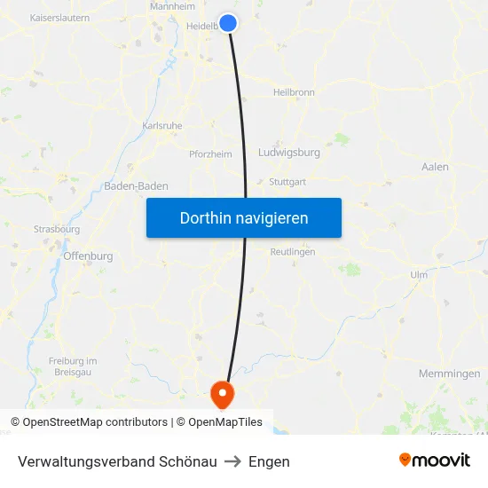 Verwaltungsverband Schönau to Engen map