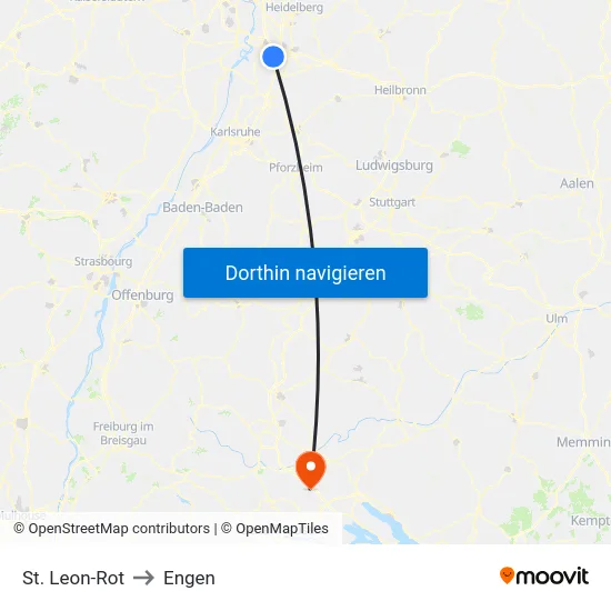 St. Leon-Rot to Engen map