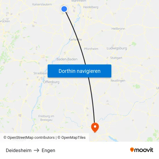 Deidesheim to Engen map