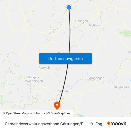 Gemeindeverwaltungsverband Gärtringen/Ehningen to Engen map