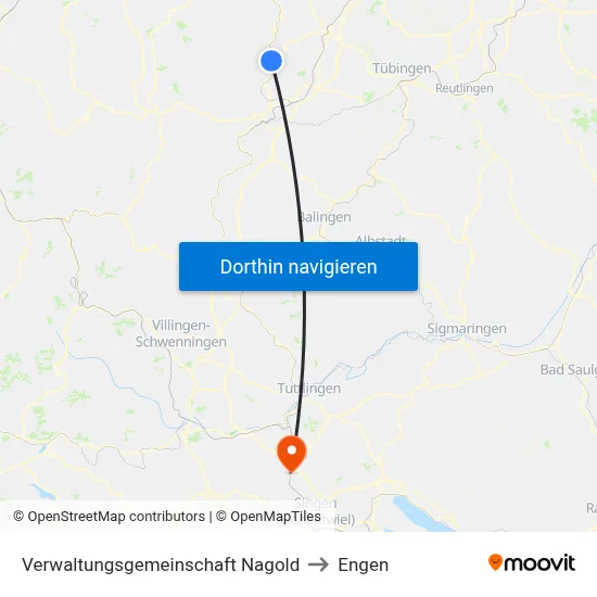 Verwaltungsgemeinschaft Nagold to Engen map